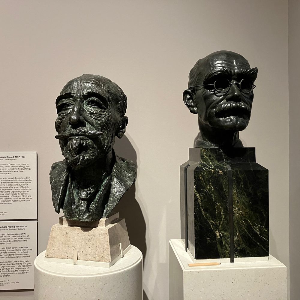 National Portrait Gallery - Joseph Conrad by Sir Jacob Epstein and Rudyard Kipling by Ginette Bingguely-Lejeune. - Art Galleries Near Me - London, XGL