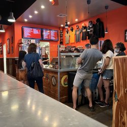 Blood Bros. BBQ - "Welcome to Moe's!" Or some other screamfest going on.