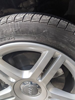Photo of Curbside Wheel Repair - San Jose, CA, US. After about 4 hours of work they looked brand new. Note that he was able to clean up the edges close to the tire without removing it.