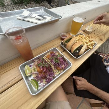 The Nest - Baja Shrimp Tacos (Chile Lime Battered) & Call Me Sugar Tireman Sammy & White Pixie Ale - Waffles Near Me - Ojai, California