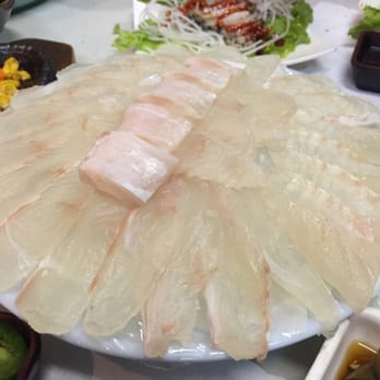 LA Hwaluh - Halibut Sashimi - Korean Near Me - Los Angeles, California