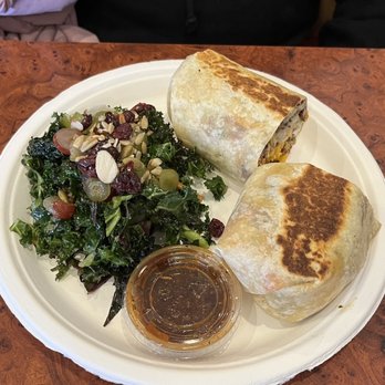 Rize kitchen - The uptown burrito with kale  salad - Breakfast & Brunch Near Me