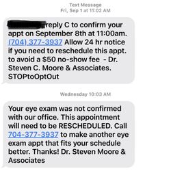 Steven C Moore & Associates - Text I got from the business