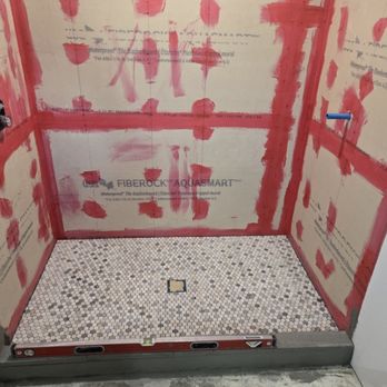 Beck's Floor Installations - Beginning of shower install - Flooring Near Me