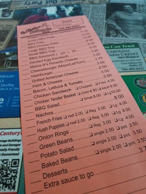 Menu photo 7 Red Bridges Barbecue Lodge Shelby, NC