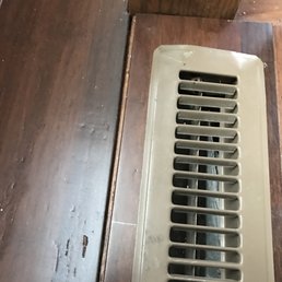 Installer hammered down vent cover. Look at gap!