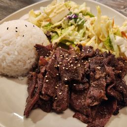 2025 beef teriyaki plate. $18 after tax, before tip. 4/5. Wouldn't come again. Decent/OK.