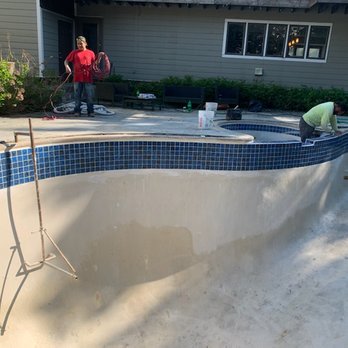 Dolphin Pool Services - Dolphin Pool Services, LLC 2020 - Waterline tile replacement & Raised Wall - Pool Cleaners Near Me - Springfield, Virginia