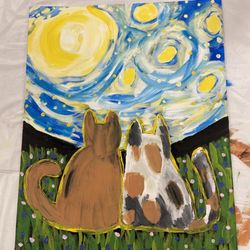 Paint the Town - Starry night with cats