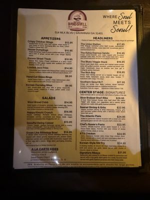 Menu photo 1 West Broad Bandshell Savannah, GA Menu photo 1 West Broad Bandshell Savannah, GA
