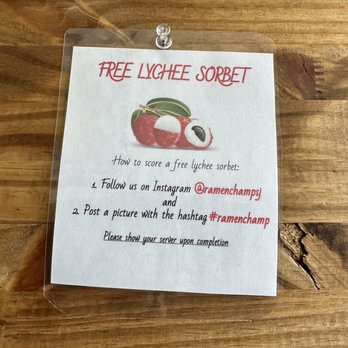 Ramen Champ - Love lychee! - Ramen Near Me - San Jose, California