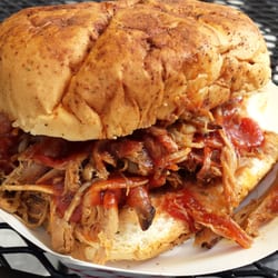 Jt's Smokin BBQ - Pulled pork sandwich with your choice of BBQ sauce