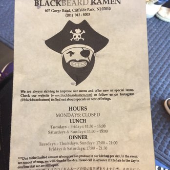 Blackbeard Ramen - Ramen Near Me - Cliffside Park, New Jersey Blackbeard Ramen - Ramen Near Me - Cliffside Park, New Jersey