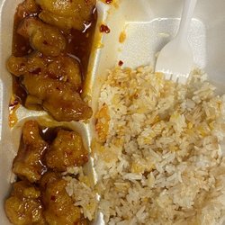 New China - General Tso's medium heat w/ white rice