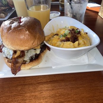 Who’s on Layton | A Cream City Concepts Destination - Cowboy burger with a side of Mac and cheese - Sports Bars Near Me - Milwaukee, Wisconsin Who’s on Layton | A Cream City Concepts Destination - Cowboy burger with a side of Mac and cheese - Sports Bars Near Me - Milwaukee, Wisconsin
