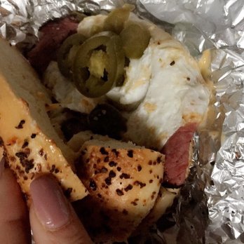 Heaven's Hot Bagel - Egg white, pastrami, cheese and jalapeños on an Onion Bagel! - Bagels Near Me - New York, New York Heaven's Hot Bagel - Egg white, pastrami, cheese and jalapeños on an Onion Bagel! - Bagels Near Me - New York, New York