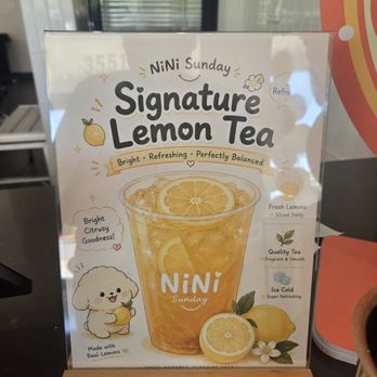 NiNi Sunday - Signature lemon tea flyer - Ice Cream & Frozen Yogurt Near Me - Sacramento, California NiNi Sunday - Signature lemon tea flyer - Ice Cream & Frozen Yogurt Near Me - Sacramento, California