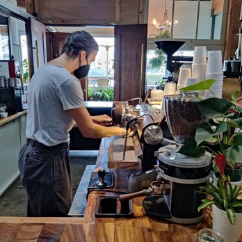 ChadLou's Coffee Roasters - Making a fresh cup for me! - Coffee & Tea Near Me - Kailua, Hawaii