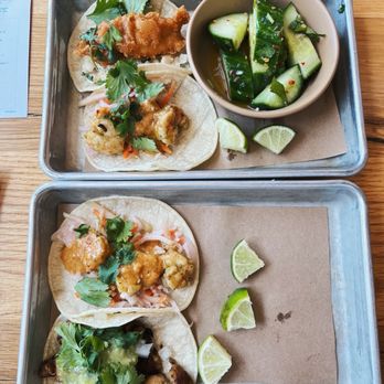 bartaco - Chapel Hill - GivingTaco + Chili Lime Shrimp Taco + Spiced Chicken Verde Taco & Spicy Cucumber Salad - Tacos Near Me - Chapel Hill, North Carolina bartaco - Chapel Hill - GivingTaco + Chili Lime Shrimp Taco + Spiced Chicken Verde Taco & Spicy Cucumber Salad - Tacos Near Me - Chapel Hill, North Carolina