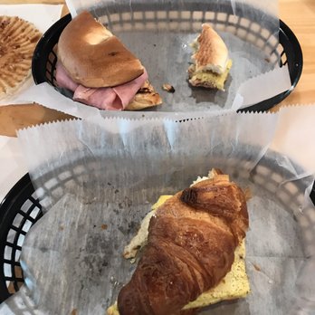 Brewer’s Cafe and Taproom - Ham & Swiss on plain bagel and egg and cheese on croissant. - Coffee & Tea Near Me - Ithaca, New York