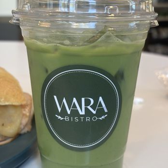 Wara Bistro - Iced matcha latte with almond milk - Breakfast & Brunch Near Me - Irvine, California Wara Bistro - Iced matcha latte with almond milk - Breakfast & Brunch Near Me - Irvine, California
