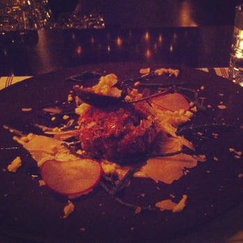 Jellyfish Crudo + Charbon - March 2016 - Beef tartare - Modern European Near Me - Montreal, Quebec Jellyfish Crudo + Charbon - March 2016 - Beef tartare - Modern European Near Me - Montreal, Quebec