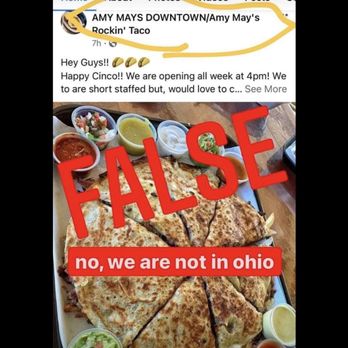 Amy May's Rockin' Taco - Stolen photos of other peoples hard work claimed as her own. - Food Trucks Near Me - Findlay, Ohio