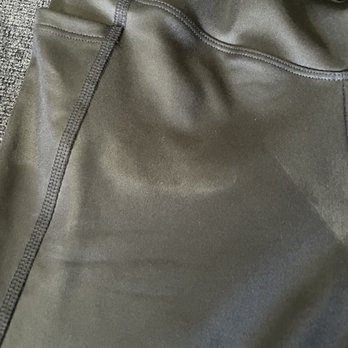 Studio Cleaners - Here you can see how the shine in the leggings is ruined - Dry Cleaning Near Me - Rancho Palos Verdes, California Studio Cleaners - Here you can see how the shine in the leggings is ruined - Dry Cleaning Near Me - Rancho Palos Verdes, California