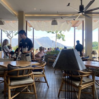 Deck. - View from restaurant. There's a rainbow too!! - Hawaiian Near Me - Honolulu, Hawaii