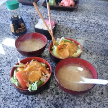 39 Degrees - 2 Miso soups & 2 salads - Japanese Near Me - Long Beach, California