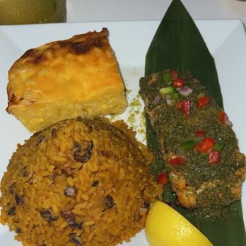 Sugar'd - Callaso salmon is didn't like whatever was on top of my salmon , mac n cheese was good but very salty and peas n rice was good but salty - Caribbean Near Me - Brooklyn, New York