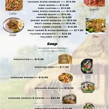 Bahay Kubo Restaurant - Noodles & Soups Menu - Filipino Near Me - Anchorage, Alaska