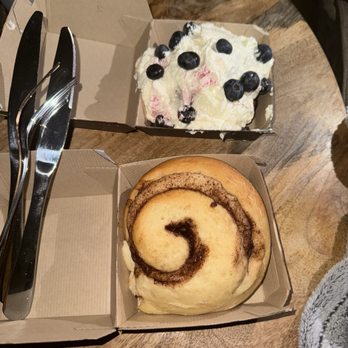 Cinnaholic - a pastry in a box with a fork and knife - Bakeries Near Me - McKinney, Texas