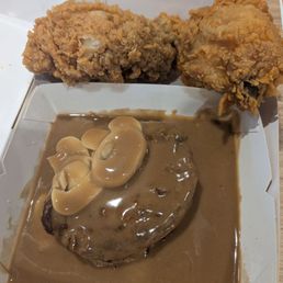 2 piece chicken joy with hamburg steak