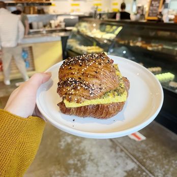 Leviathan Bakehouse - Breakfast sandwich - with an everything croissant - Bakeries Near Me - Indianapolis, Indiana