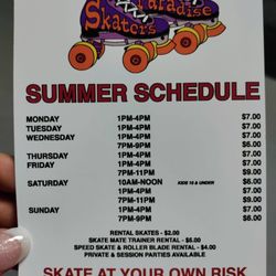 Skaters Paradise - Hours change when school is out