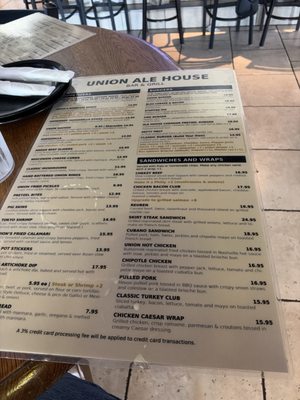 Menu photo 1 Union Ale House Pub Prospect Heights, IL