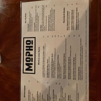 Mopho - Menu side 2 - Vietnamese Near Me - New Orleans, Louisiana Mopho - Menu side 2 - Vietnamese Near Me - New Orleans, Louisiana