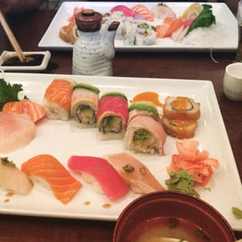 Midori Sushi - This is the rainbow roll lunch combo. It was very good but a lot of food! - Japanese Near Me - Austin, Texas