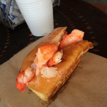Lobster West - 1/2 a roll. It took will power to split one. - Seafood Near Me - Encinitas, California Lobster West - 1/2 a roll. It took will power to split one. - Seafood Near Me - Encinitas, California