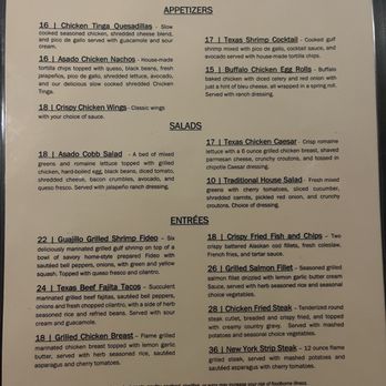 Asado - Menu - American Near Me - San Antonio, Texas Asado - Menu - American Near Me - San Antonio, Texas