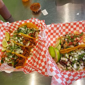 Taco Bout Good - Asada, pastor on the left. Shrimp and Tri-tip on the right - Mexican Near Me - Upland, California