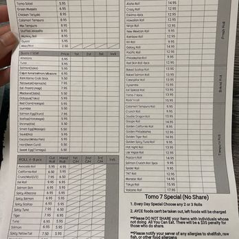 Tomo7 sushi - Menu - Sushi Bars Near Me - Riverside, California Tomo7 sushi - Menu - Sushi Bars Near Me - Riverside, California
