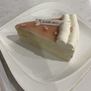 Sugar Miss Tea Cafe - Peach oolong tea mille crepe cake - Desserts Near Me - Brooklyn, New York Sugar Miss Tea Cafe - Peach oolong tea mille crepe cake - Desserts Near Me - Brooklyn, New York
