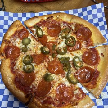 Pepe’s Pizza - a personal pizza with jalapeño and pepperoni - Italian Near Me - North Richland Hills, Texas Pepe’s Pizza - a personal pizza with jalapeño and pepperoni - Italian Near Me - North Richland Hills, Texas