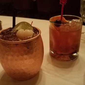Hy's Steak House - Lychee mule and Hy's Old fashione - Steakhouses Near Me - Honolulu, Hawaii