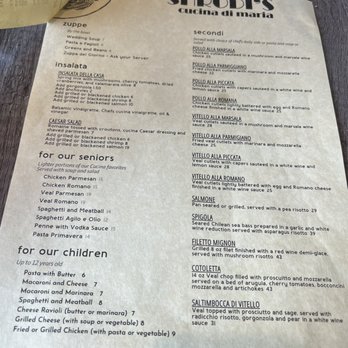 Shrodi's - Cucina di Maria - Menu 1 - Italian Near Me - Pittsburgh, Pennsylvania