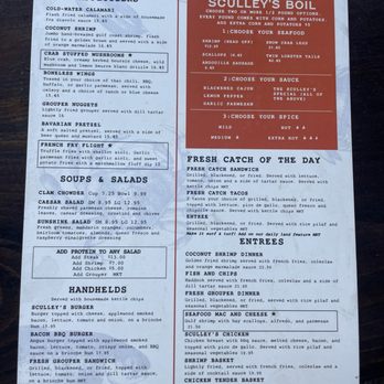 Sculley's - Menu - Seafood Near Me - Madeira Beach, Florida