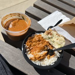 Butter Chicken Bowl Garlic Naan