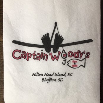Captain Woodys - the logo on a napkin - Seafood Near Me - Bluffton, South Carolina Captain Woodys - the logo on a napkin - Seafood Near Me - Bluffton, South Carolina